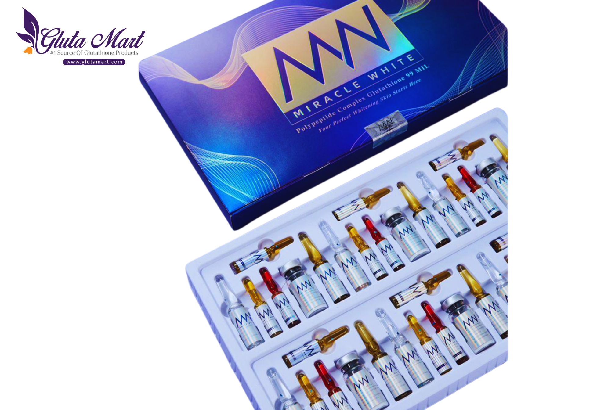 Miracle White 99000000mg Glutathione Injection